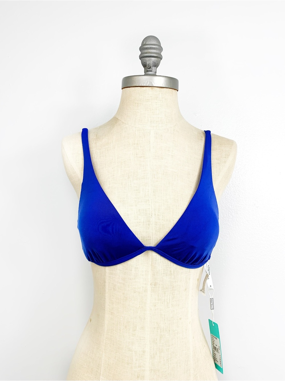 Seafolly Royal Blue Women's Triangle Tie Back Underwire Bikini Top USA 4 NWT - Picture 2 of 15